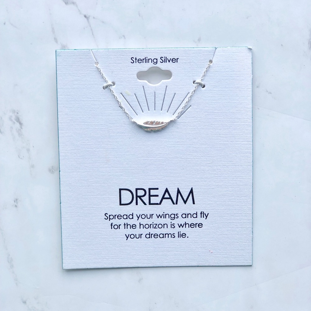 Sterling Silver Feather Necklace (Length- 18”)